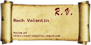 Rech Valentin névjegykártya